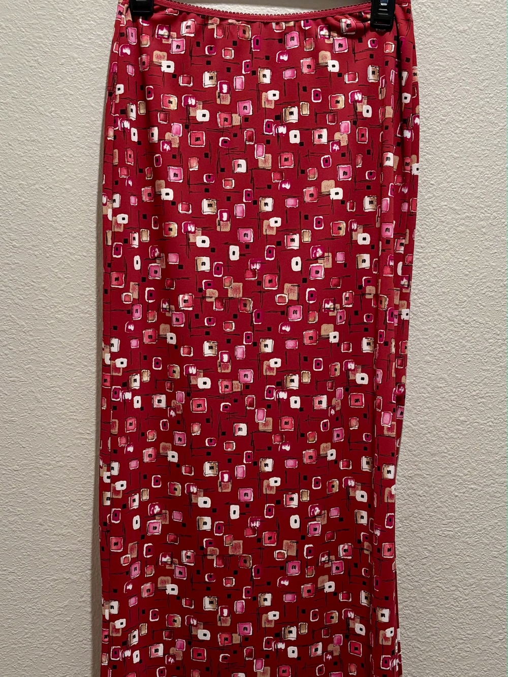 Jonathan Martin Red and Pink Abstract Print Skirt